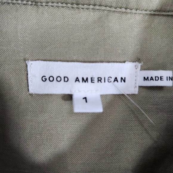 Good American Flight Suit Romper Women's Size 1 Postal Khaki New With Tags - Picture 6 of 16